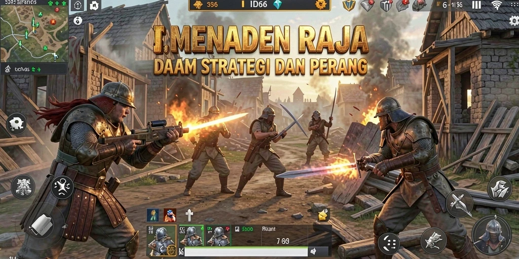Tangkapan layar utama ID66 menampilkan aksi strategis dan pertempuran intens.