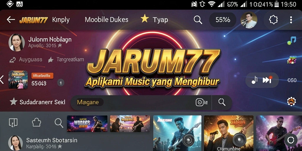 Tampilan gameplay JARUM77 dengan interaksi musik yang menarik.