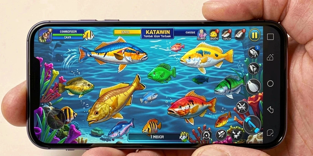 Gameplay seru KATAWIN saat menembak ikan.