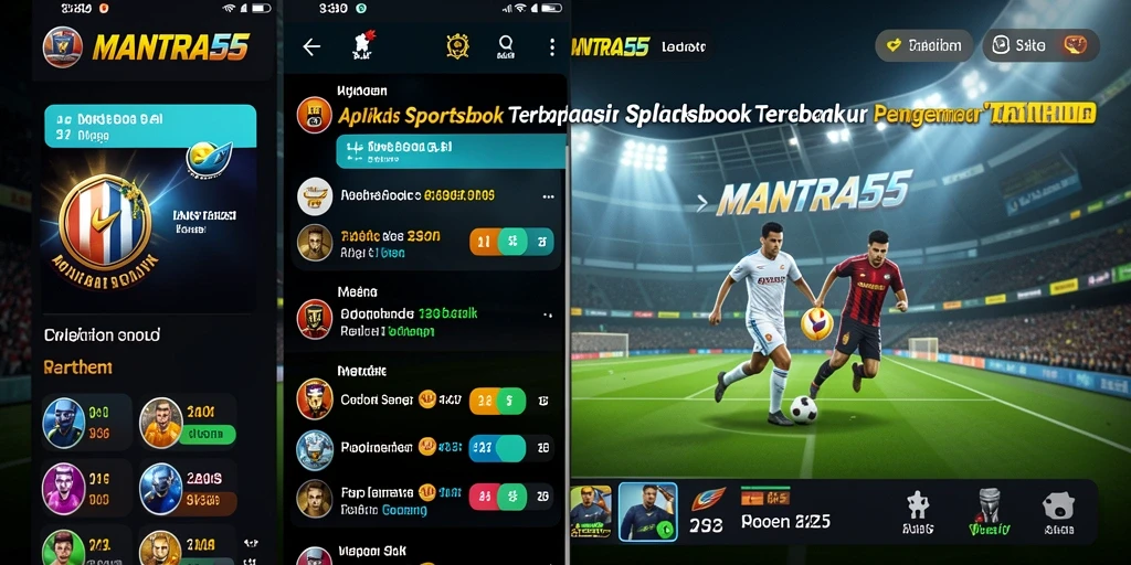 Screenshot utama MANTRA55 menunjukkan antarmuka sportsbook yang menarik.