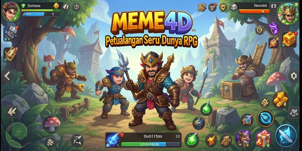 Tampilan gameplay MEME4D menunjukkan pertempuran dinamis dan eksplorasi dunia yang luas.