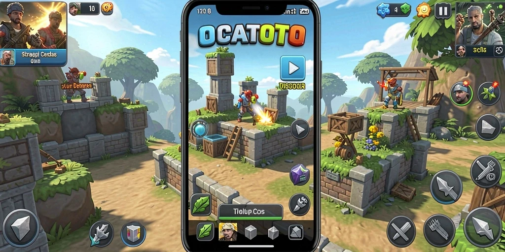 Tangkapan layar gameplay OCATOTO dalam Tower Defense yang menegangkan.