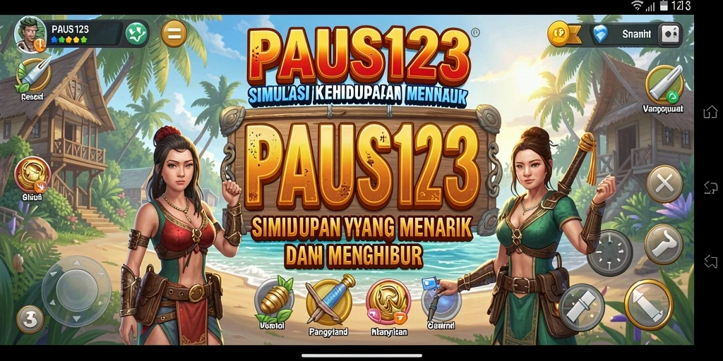 Tangkapan layar PAUS123 menampilkan gameplay simulasi yang mendalam.